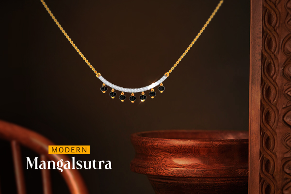Traditional modern gold Mangalsutra design for women