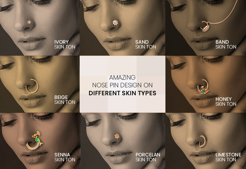 Amazing Nose Pin Design on Different Skin Types