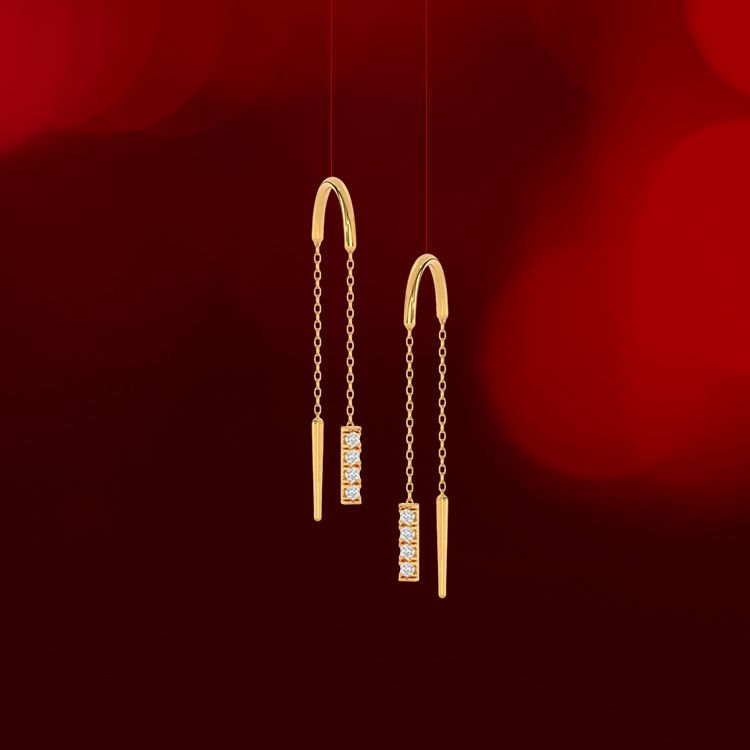 Stylish Sui Dhaga Earrings for Diwali || Cuddle Gold  diamond Sui Dhaga Earrings ||