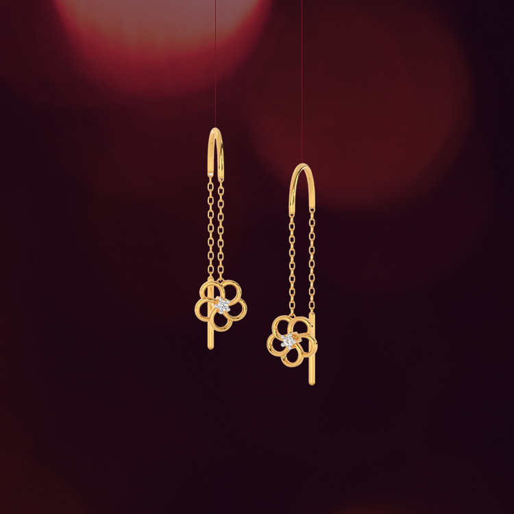 Stylish Sui Dhaga Earrings for Diwali || Las Flores Diamond Sui Dhaga Earrings ||