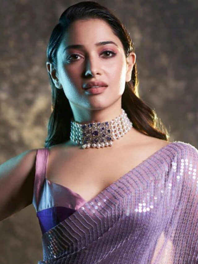 Tamannaah-Bhatia-in-shaded-purple-Manish-Malhotra-sari-choker-necklace